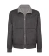 Brunello Cucinelli Cashmere Check Bomberjacket In Gray