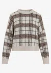 Brunello Cucinelli Plaid-pattern Sequin-embellishment Sweater In Multicolor