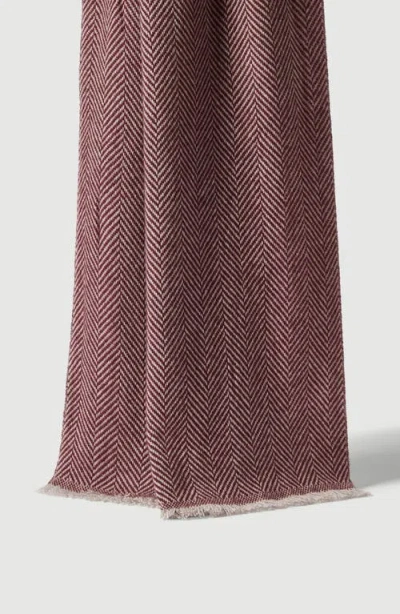 Brunello Cucinelli Cashmere Chevron Scarf In Brown