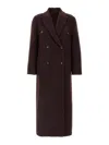 Brunello Cucinelli Brown Cashmere Coat With Monile Detailing In Brown