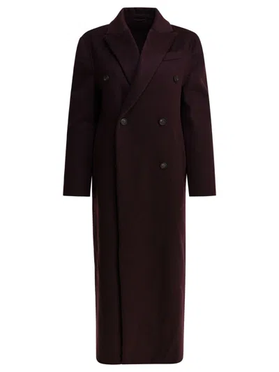 Brunello Cucinelli Cashmere Coat Coats Red In Burgundy