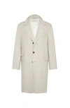 Brunello Cucinelli Cashmere Button Coat In White