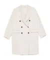 Brunello Cucinelli Peak Lapels Cashmere Coat In White