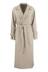 BRUNELLO CUCINELLI BRUNELLO CUCINELLI CASHMERE COAT WITH JEWEL DETAIL