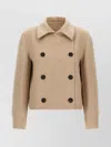 Brunello Cucinelli Cashmere Coat With Notched Collar And Double-breasted Design In Neutral
