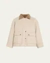 Brunello Cucinelli Cashmere Coat With Removable Sheep Shearling Liner And Collar In Neutral