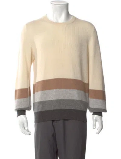 Pre-owned Brunello Cucinelli Cashmere Colorblock Pattern Pullover In Neutral