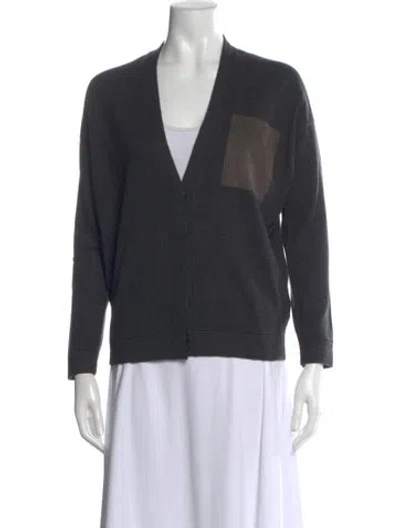 Pre-owned Brunello Cucinelli Cashmere Colorblock Pattern Sweater In Blue