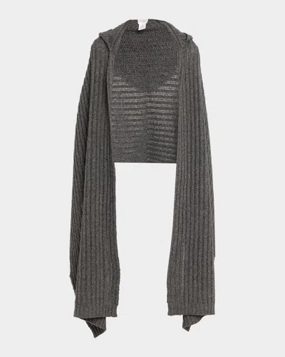 Brunello Cucinelli Cashmere Convertible Hooded Scarf In Brown