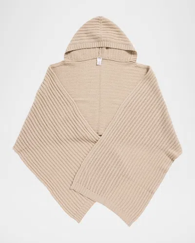 Brunello Cucinelli Cashmere Convertible Hooded Scarf In Brown