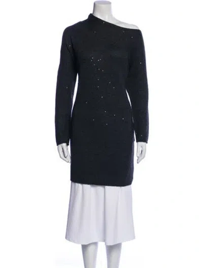 Pre-owned Brunello Cucinelli Cashmere Cowl Neck Sweater In Blue