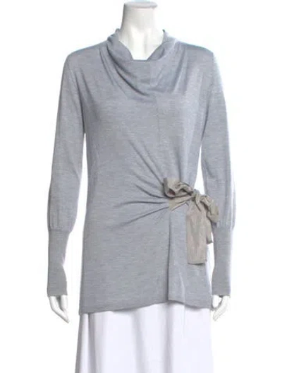 Pre-owned Brunello Cucinelli Cashmere Cowl Neck Sweater In Blue