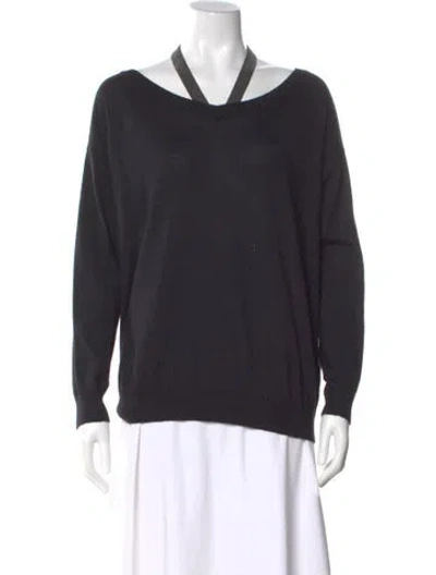 Pre-owned Brunello Cucinelli Cashmere Cowl Neck Sweater In Gray