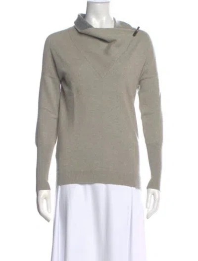 Pre-owned Brunello Cucinelli Cashmere Cowl Neck Sweater In Green