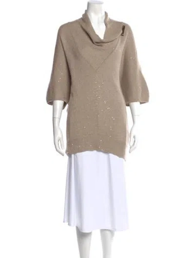 Pre-owned Brunello Cucinelli Cashmere Cowl Neck Sweater In Neutral