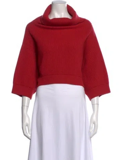 Pre-owned Brunello Cucinelli Cashmere Cowl Neck Sweater In Red