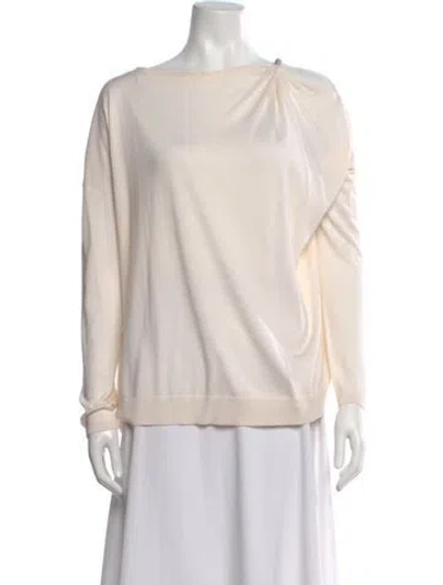 Pre-owned Brunello Cucinelli Cashmere Cowl Neck Sweater In White