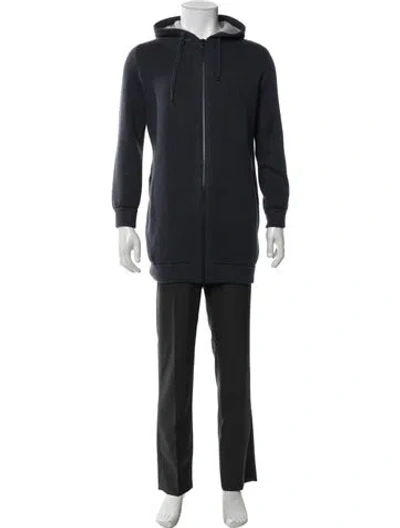 Pre-owned Brunello Cucinelli Cashmere Crew Neck Cardigan In Blue