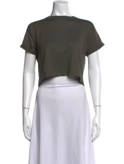 Pre-owned Brunello Cucinelli Cashmere Crew Neck Crop Top In Grey