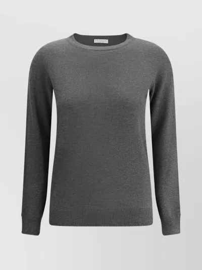 Brunello Cucinelli Cashmere Crew Neck Sweater In Multicolor