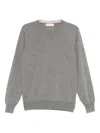 Brunello Cucinelli Crew Neck Sweater Long Sleeves In Gray