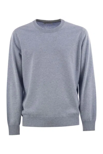 Brunello Cucinelli Men Pure Cashmere Crew-neck Sweater In Blue