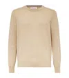 Brunello Cucinelli Cashmere Crew-neck Sweater In Beige