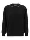 Brunello Cucinelli Cashmere Crew Neck Sweater In Black