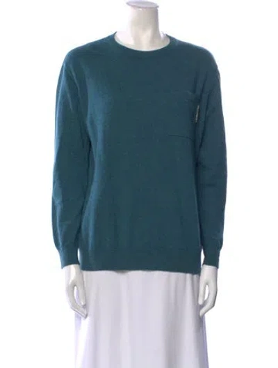 Pre-owned Brunello Cucinelli Cashmere Crew Neck Sweater In Blue