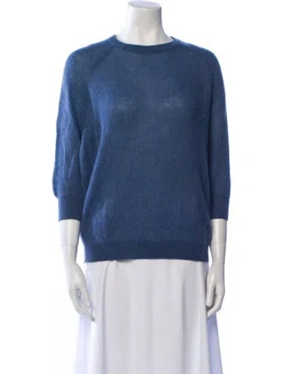Pre-owned Brunello Cucinelli Cashmere Crew Neck Sweater In Blue
