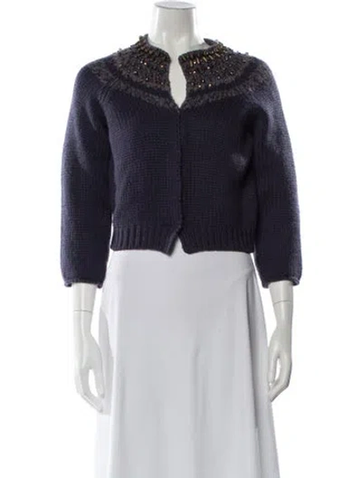 Pre-owned Brunello Cucinelli Cashmere Crew Neck Sweater In Blue
