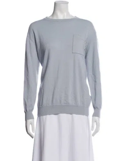 Pre-owned Brunello Cucinelli Cashmere Crew Neck Sweater In Blue