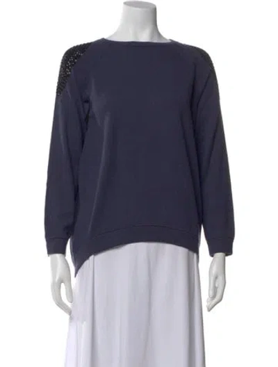 Pre-owned Brunello Cucinelli Cashmere Crew Neck Sweater In Blue