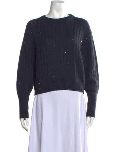 Pre-owned Brunello Cucinelli Cashmere Crew Neck Sweater In Blue