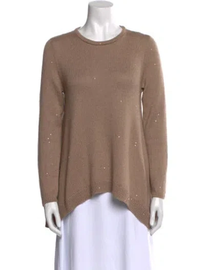Pre-owned Brunello Cucinelli Cashmere Crew Neck Sweater In Brown