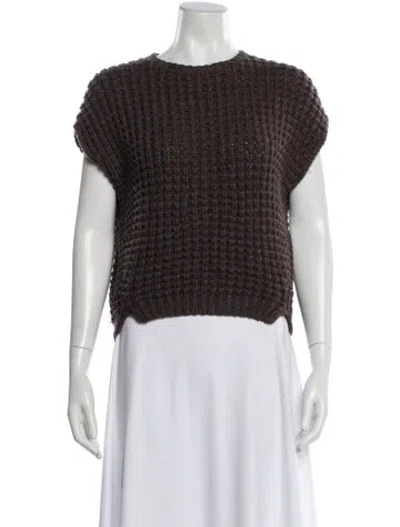 Pre-owned Brunello Cucinelli Cashmere Crew Neck Sweater In Brown