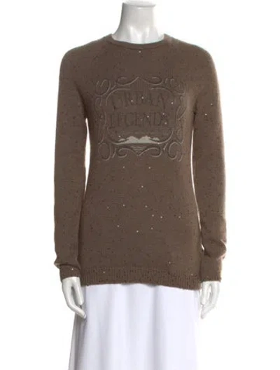 Pre-owned Brunello Cucinelli Cashmere Crew Neck Sweater In Brown
