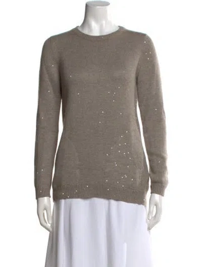 Pre-owned Brunello Cucinelli Cashmere Crew Neck Sweater In Brown
