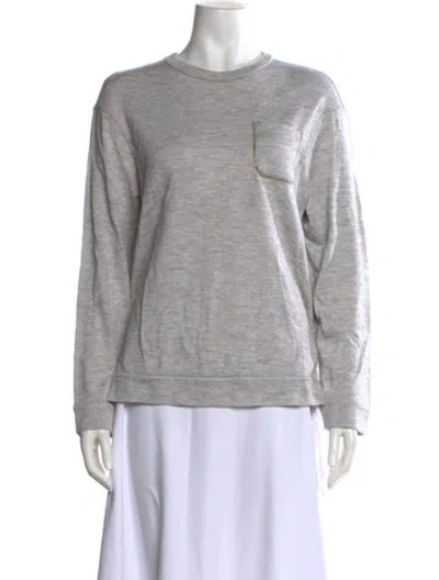 Pre-owned Brunello Cucinelli Cashmere Crew Neck Sweater In Gray