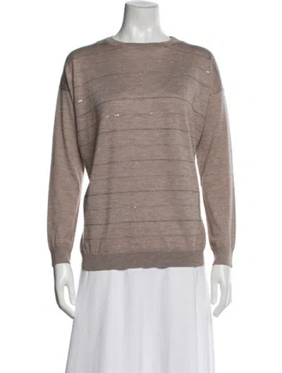 Pre-owned Brunello Cucinelli Cashmere Crew Neck Sweater In Neutral