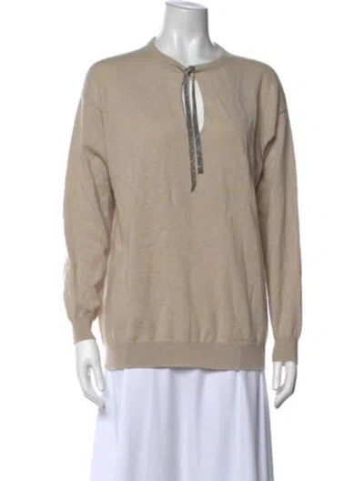 Pre-owned Brunello Cucinelli Cashmere Crew Neck Sweater In Neutrals