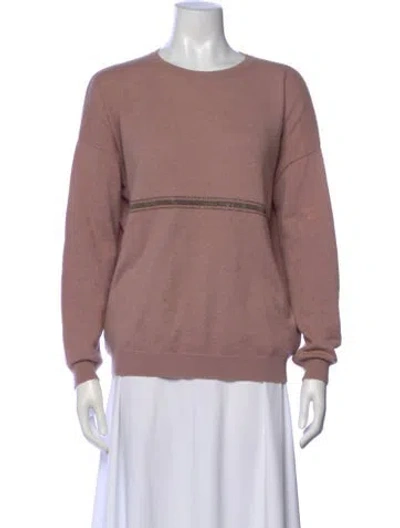 Pre-owned Brunello Cucinelli Cashmere Crew Neck Sweater In Pink