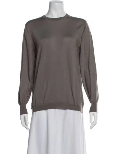 Pre-owned Brunello Cucinelli Cashmere Crew Neck Sweater In Purple