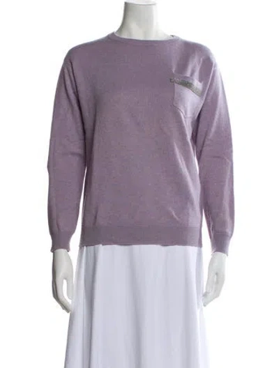 Pre-owned Brunello Cucinelli Cashmere Crew Neck Sweater In Purple