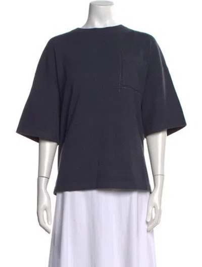 Pre-owned Brunello Cucinelli Cashmere Crew Neck Sweater W/ Tags In Blue