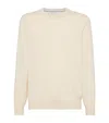 Brunello Cucinelli Men's Lightweight Cotton Sweater In Yellow