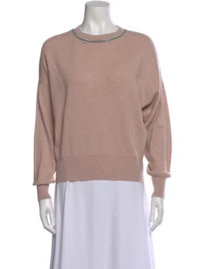 Pre-owned Brunello Cucinelli Cashmere Crew Neck Sweatshirt In Pink