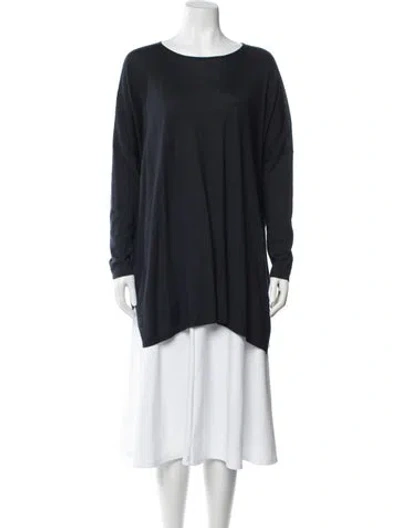 Pre-owned Brunello Cucinelli Cashmere Crew Neck Top In Blue
