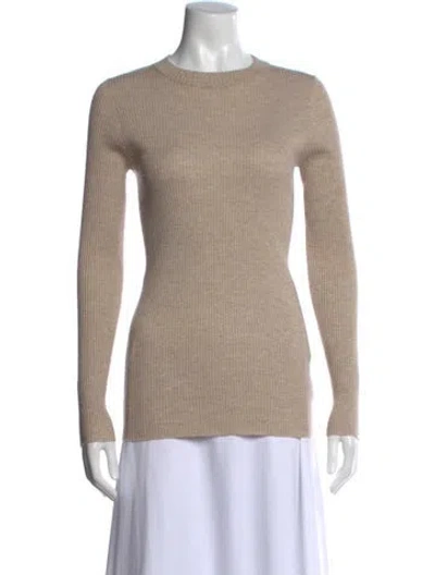 Pre-owned Brunello Cucinelli Cashmere Crew Neck Top In Brown