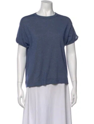 Pre-owned Brunello Cucinelli Cashmere Crew Neck T-shirt In Blue